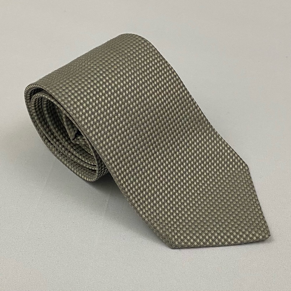 Robert Talbott Best of Class for Nordstrom Silver and Gold Check Woven Silk Tie